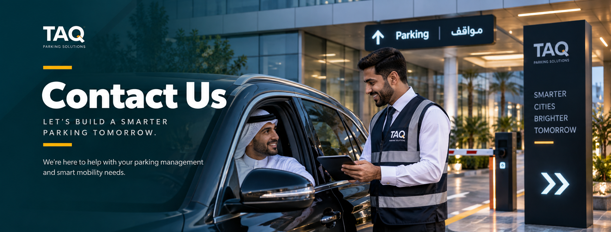 Contact TAQ Parking for smart parking management solutions in Qatar
